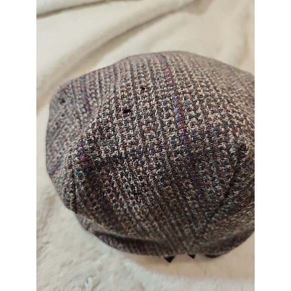 Pendleton VINTAGE 100% Virgin Wool Newsboy Cabbie Plaid Hat Cap Large w/flaws - Picture 3 of 12